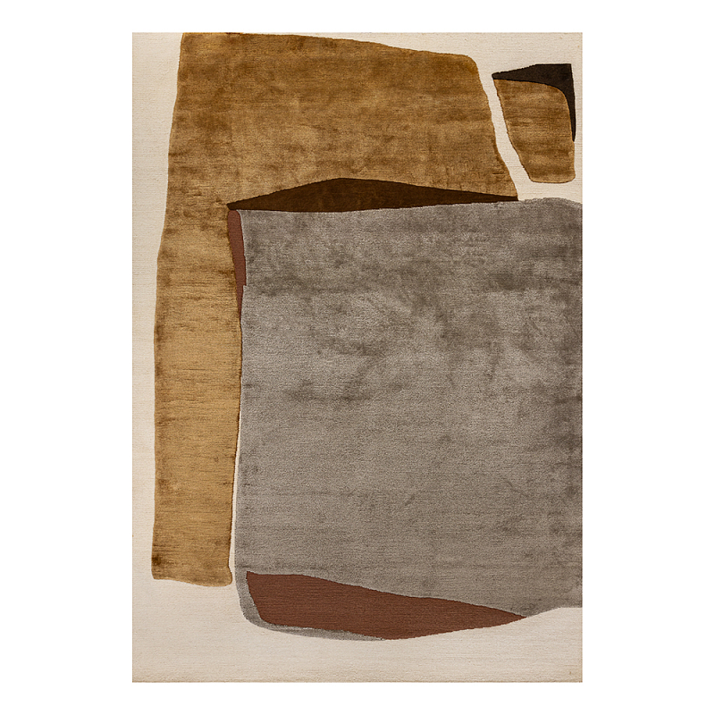 Ковер шелк Manhattan Wool Silk Carpet VII Серый Бежевый Коричневый Горчичный в Орле | Loft Concept 