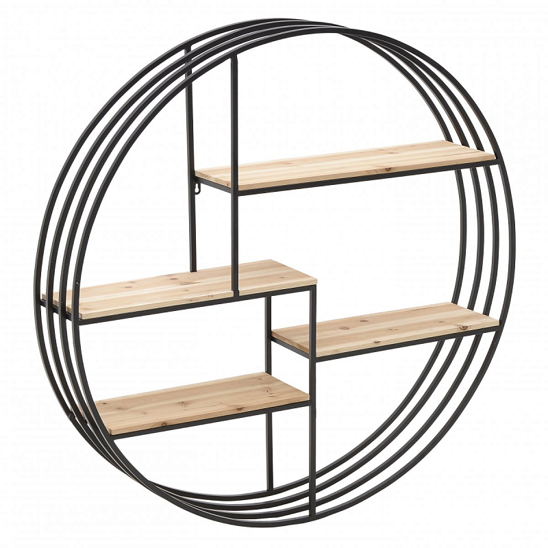 Полка Parallel Lines Circle Черный Бежевый Полка Parallel Lines Circle Черный Бежевый в Орле | Loft Concept