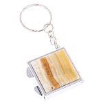 Зеркало брелок складное двухстороннее из натурального камня Оникс Silver Stone Mirrors варинант исполнения - 4 | Loft Concept в Орле