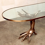 Обеденный стол с фигурным декором бронзового цвета Dichotomy racetrack варинант исполнения - 1 | Loft Concept в Орле