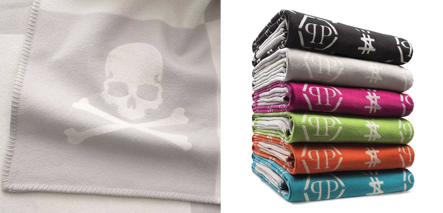 Плед Philipp Plein Plaid Cashmere Skull Grey Плед Philipp Plein Plaid Cashmere Skull Grey - Loft-Concept в Орле