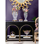 Чаша из прозрачного стекла с бронзовой подставкой и ручками Eden Garden варинант исполнения - 5 | Loft Concept в Орле