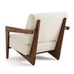 Кресло с обивкой из белого букле Armchair White Boucle варинант исполнения - 2 | Loft Concept в Орле