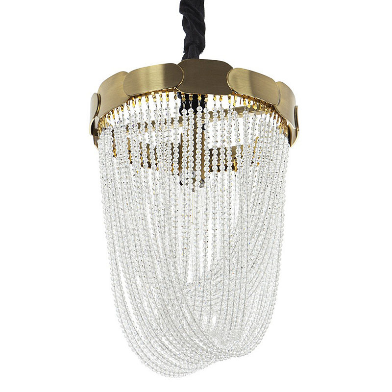 Подвесная люстра с хрустальными подвесками Riche Crystal Metal Chandelier 1 Латунь Прозрачный Подвесная люстра с хрустальными подвесками Riche Crystal Metal Chandelier 1 Латунь Прозрачный в Орле | Loft Concept