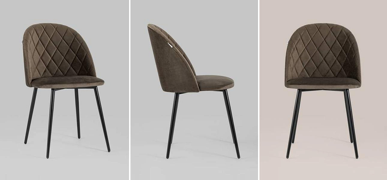 Стул Miruna Rhombus Коричневый Велюр Стул Miruna Rhombus Коричневый Велюр - Loft-Concept в Орле