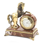 Часы настольные бронзовые с декором в виде коня Horse Stone Clock варинант исполнения - 2 | Loft Concept в Орле