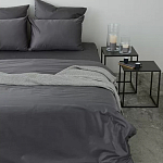 Постельное белье однотонное из сатина темно-серого цвета Eden Line варинант исполнения - 4 | Loft Concept в Орле