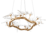 Люстра подвесная с прозрачными стеклянными птичками на ветвях Диаметр 100 см Serip Voa варинант исполнения - 8 | Loft Concept в Орле