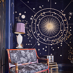 Обои с вышивкой ручной работы Cosmos Original colourway on velvet варинант исполнения - 1 | Loft Concept в Орле