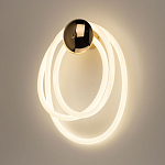 Бра с круглым золотистым основанием и белыми изогнутыми световыми линиями Luke Lampco Tracer Lamp варинант исполнения - 2 | Loft Concept в Орле