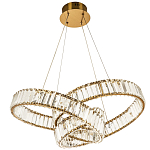 Подвесная люстра в виде изогнутых колец с хрустальным декором Ring Horizontal Oculus Gold Light Chandelier варинант исполнения - 2 | Loft Concept в Орле
