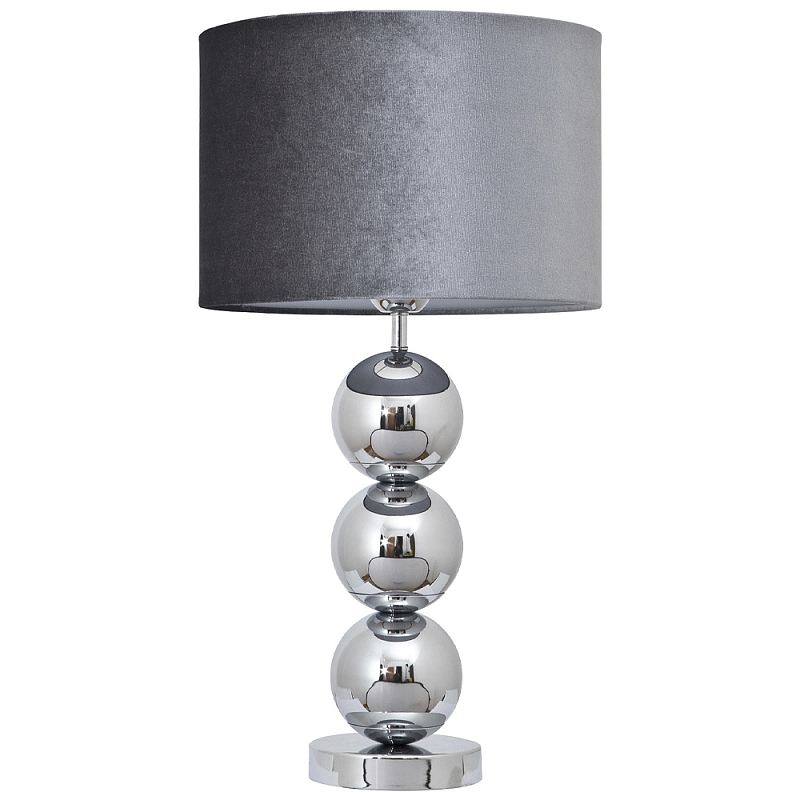 Настольная лампа с основанием в виде металлических сфер Balance Table Lamp Chrome Хром Серый Настольная лампа с основанием в виде металлических сфер Balance Table Lamp Chrome Хром Серый в Орле | Loft Concept