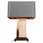 Настольная лампа с основанием из натурального камня c серым прямоугольным абажуром Lapis Tiburtinus варинант исполнения - 3 | Loft Concept в Орле