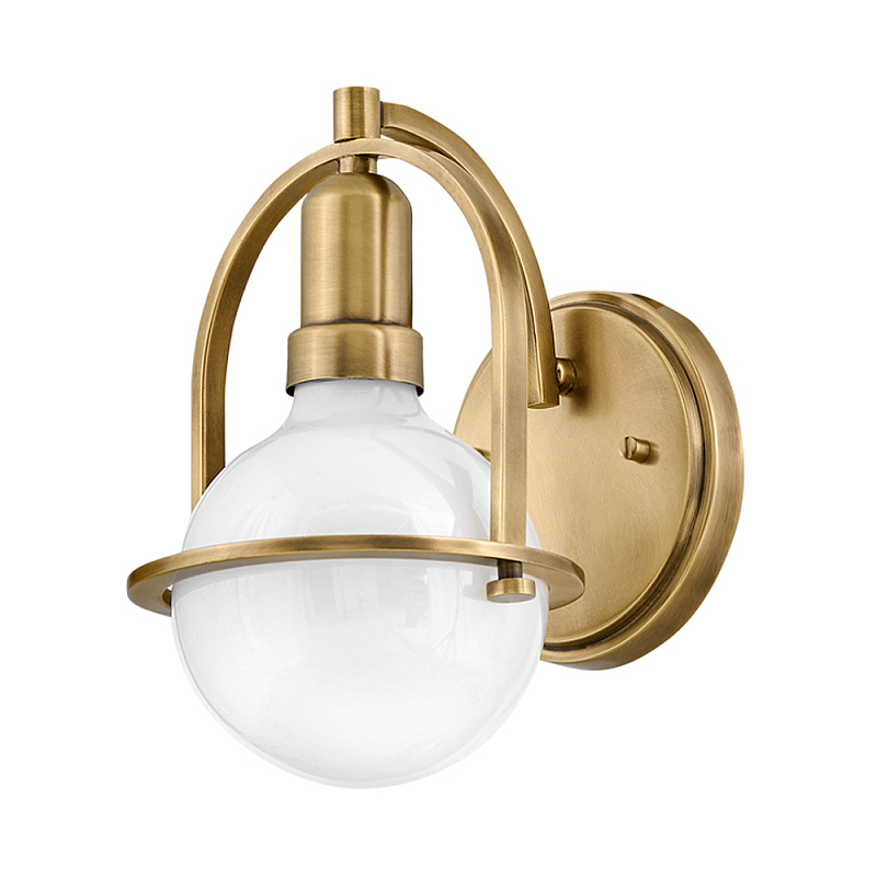 Бра с шарообразной белой лампой и декоративной рамкой Hinkley Латунь в Орле | Loft Concept 