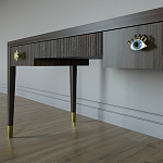 Письменный стол Elsa Dreams Walnut Шпон дерево с двумя ящиками варинант исполнения - 4 | Loft Concept в Орле