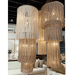 Люстра круглая трехъярусная из бахромы Milk Gradient Braided Fringe варинант исполнения - 2 | Loft Concept в Орле