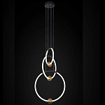 Люстра подвесная светодиодная с 3-мя кольцами Bronze Ring Chandelier варинант исполнения - 1 | Loft Concept в Орле