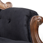 Кресло с мягкой обивкой из черного велюра на 4-х деревянных ножках Evelyn Classical Armchair варинант исполнения - 5 | Loft Concept в Орле