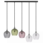 Подвесной светильник каскадный с 5-ю фактурными стеклянными плафонами Cascade with Relief Lampshades варинант исполнения - 1 | Loft Concept в Орле