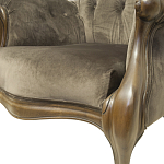 Кресло с мягкой обивкой из коричневого велюра на 4-х деревянных ножках Evelyn Classical Armchair варинант исполнения - 5 | Loft Concept в Орле