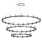 Люстра подвесная с тремя круглыми ярусами и цилиндрическими плафонами Arnaut Light варинант исполнения - 1 | Loft Concept в Орле