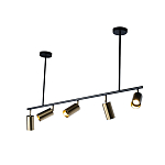 Люстра линейная с 5-ю цилиндрическими плафонами цвета латунь TRIBES CHANDELIER варинант исполнения - 2 | Loft Concept в Орле