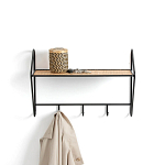 Настенная вешалка с полкой из ротанга Bourn Shelf-hanger варинант исполнения - 2 | Loft Concept в Орле