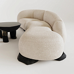 Диван Cannes трехместный с обивкой букле молочного цвета варинант исполнения - 2 | Loft Concept в Орле