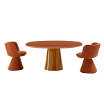 Обеденный стол оранжевый с тонкой столешницей и основанием в виде конуса Viola варинант исполнения - 2 | Loft Concept в Орле