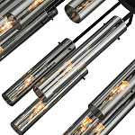 Люстра со стеклянными цилиндрическими плафонами Luminous Cylinders Smoky варинант исполнения - 5 | Loft Concept в Орле