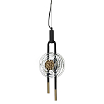 Подвесной светильник черного цвета с прозрачным стеклянным плафоном и золотистой центральной вставкой Virelia  варинант исполнения - 1 | Loft Concept в Орле