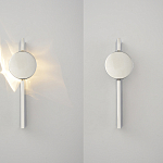 Бра с круглым зеркальным диском на прямоугольном соновании Reflection Circle Glow варинант исполнения - 2 | Loft Concept в Орле