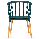 Пластиковый стул на ножках из массива бука Ferret Spiral Green варинант исполнения - 2 | Loft Concept в Орле