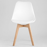 Стул с основой из пластика и мягким сиденьем Arvika White варинант исполнения - 2 | Loft Concept в Орле