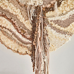 Овальный Современный Гобелен Абстракция в бежевых тонах Shallow варинант исполнения - 2 | Loft Concept в Орле