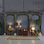 Старинная индийская резная арка из тика Antique Indian Carved Arch варинант исполнения - 3 | Loft Concept в Орле
