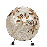 Настольная лампа из перламутра на металлическом каркасе Indonesian Ball варинант исполнения - 2 | Loft Concept в Орле