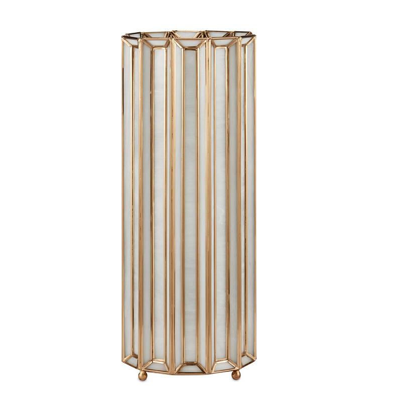 Настольная лампа в форме цилиндра фактурная Soft Glow Lamps Молочный Латунь в Орле | Loft Concept 