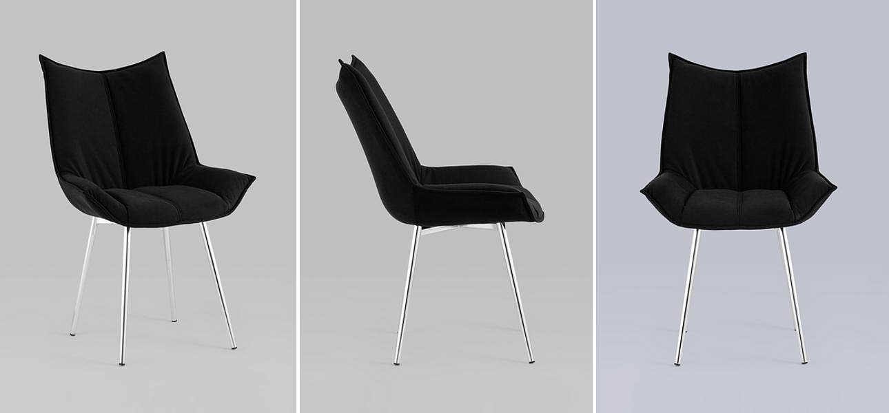 Стул Oslo Chair Черный Велюр Стул Oslo Chair Черный Велюр - Loft-Concept в Орле