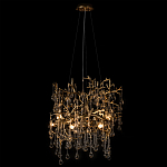 Подвесная люстра в виде ветвей деревьев золотого цвета с прозрачными подвесками-каплями 8 и 14 ламп Droplet Chandelier варинант исполнения - 3 | Loft Concept в Орле