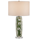 Настольная лампа керамическая с кремовым абажуром Scenic Column варинант исполнения - 4 | Loft Concept в Орле