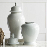 Ваза белая с крышкой однотонная Chinoiserie Ceramics варинант исполнения - 3 | Loft Concept в Орле