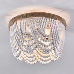 Круглый потолочный светильник с подвесками в виде круглых белых бусин White Beads Ceiling Lamp варинант исполнения - 2 | Loft Concept в Орле