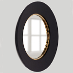 Чёрное настенное зеркало с золотым кантом Porunalia варинант исполнения - 1 | Loft Concept в Орле