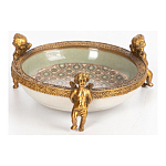 Чаша фарфоровая на бронзовых ножках в виде ангелов Porcelain Angels of Paradise варинант исполнения - 2 | Loft Concept в Орле