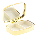 Таблетница карманная прямоугольная с 2-мя отделениями с зеркалом и накладкой из натурального камня Малахит Gold Stone Pillboxes варинант исполнения - 2 | Loft Concept в Орле