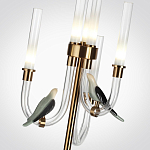 Торшер с 2-мя фигурками птиц на изогнутых прозрачных трубках Ganthea варинант исполнения - 3 | Loft Concept в Орле