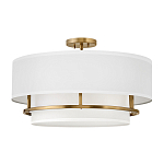 Потолочный светильник с двухслойным белым текстильным абажуром Hinkley варинант исполнения - 1 | Loft Concept в Орле