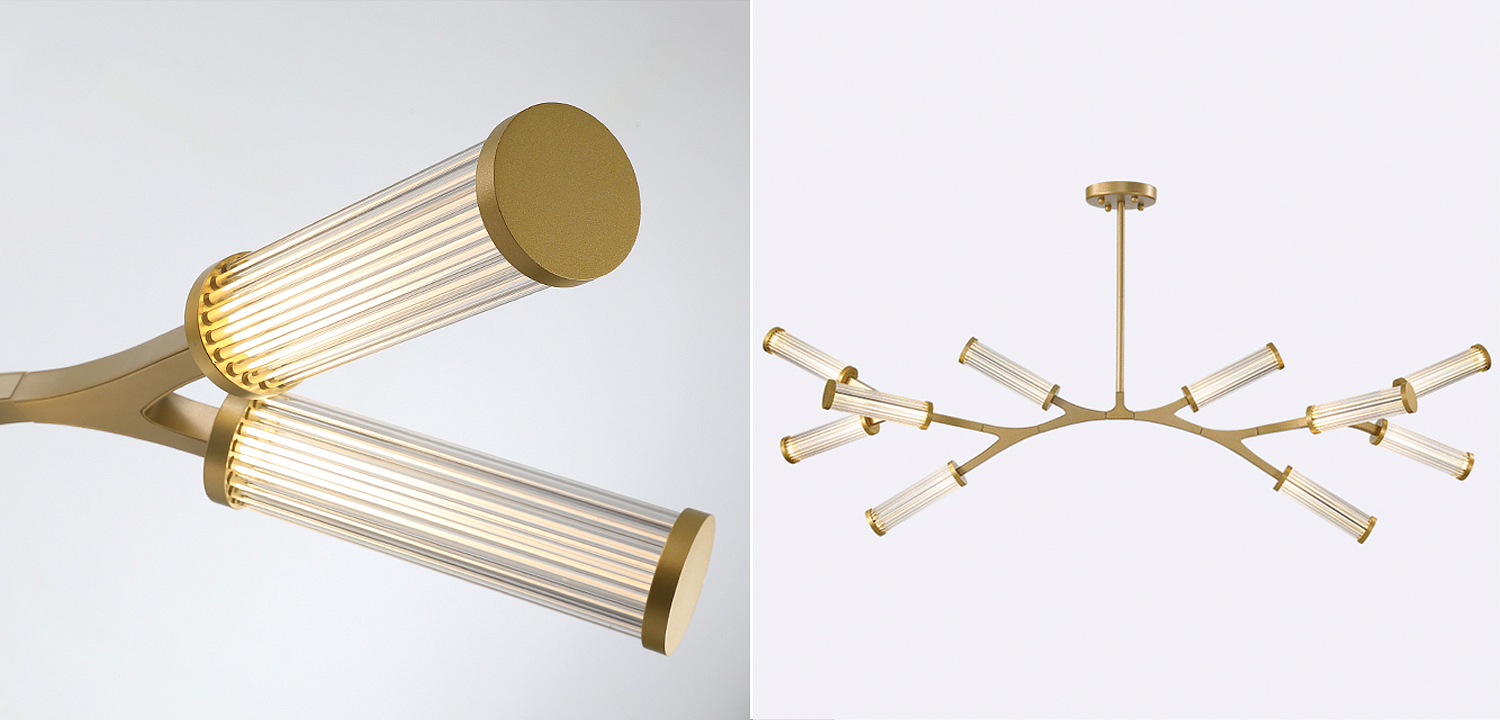 Люстра Cylinder Branches Chandelier Gold 10 Люстра Cylinder Branches Chandelier Gold 10 - Loft-Concept в Орле