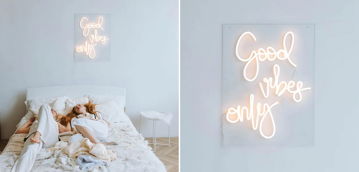 Неоновая настенная лампа Good Vibes Only Neon Wall Lamp Неоновая настенная лампа Good Vibes Only Neon Wall Lamp - Loft-Concept в Орле